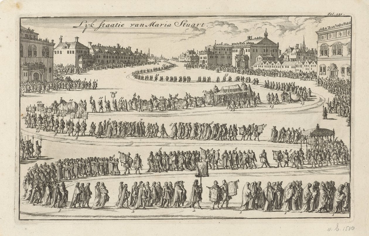 Pohřeb královny Marie II Stuartovny, 1695 Lyk stát Marie Stuartovny (titul na předmětu) od Jan Luyken