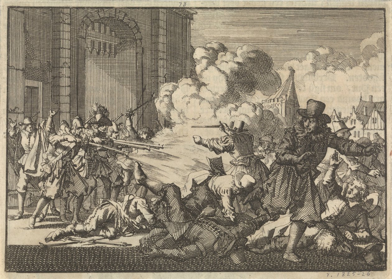 Nepokoje v Rotterdamu po uvěznění remonstrantského ministra, 1621 od Jan Luyken