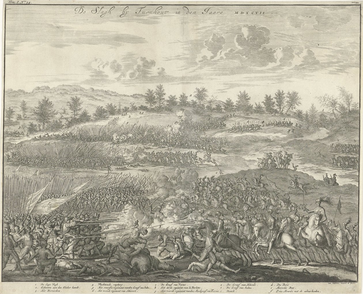 Bitva u Turnhoutu, 1597 De Slagh od Turnhouta v den Jaere MDXCVII (název na objektu) od Jan Luyken