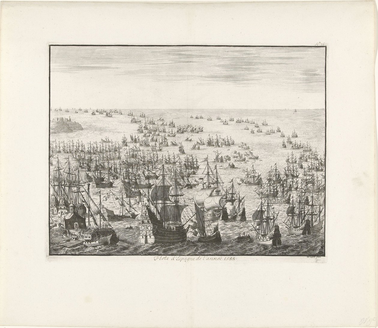 Potopení španělské armády v roce 1588, c. 1680 od Jan Luyken
