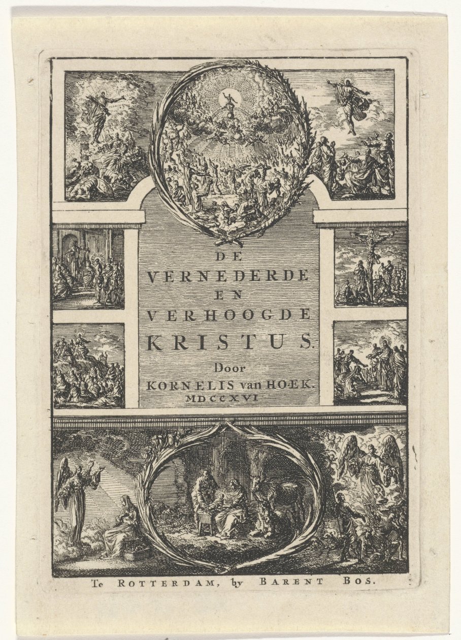 Titulní strana pro: Kornelis van Hoek ‚Ponížený a vyvýšený Kristus‘, 1706 od Jan Luyken