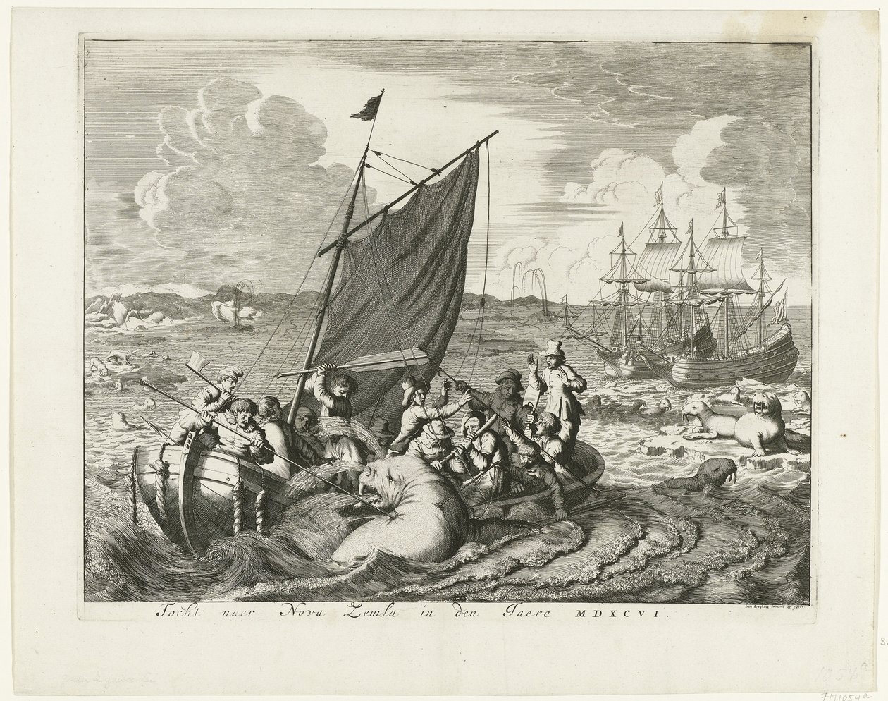Plavba na Novaya Zemlya v roce 1596, 1679-1681 od Jan Luyken