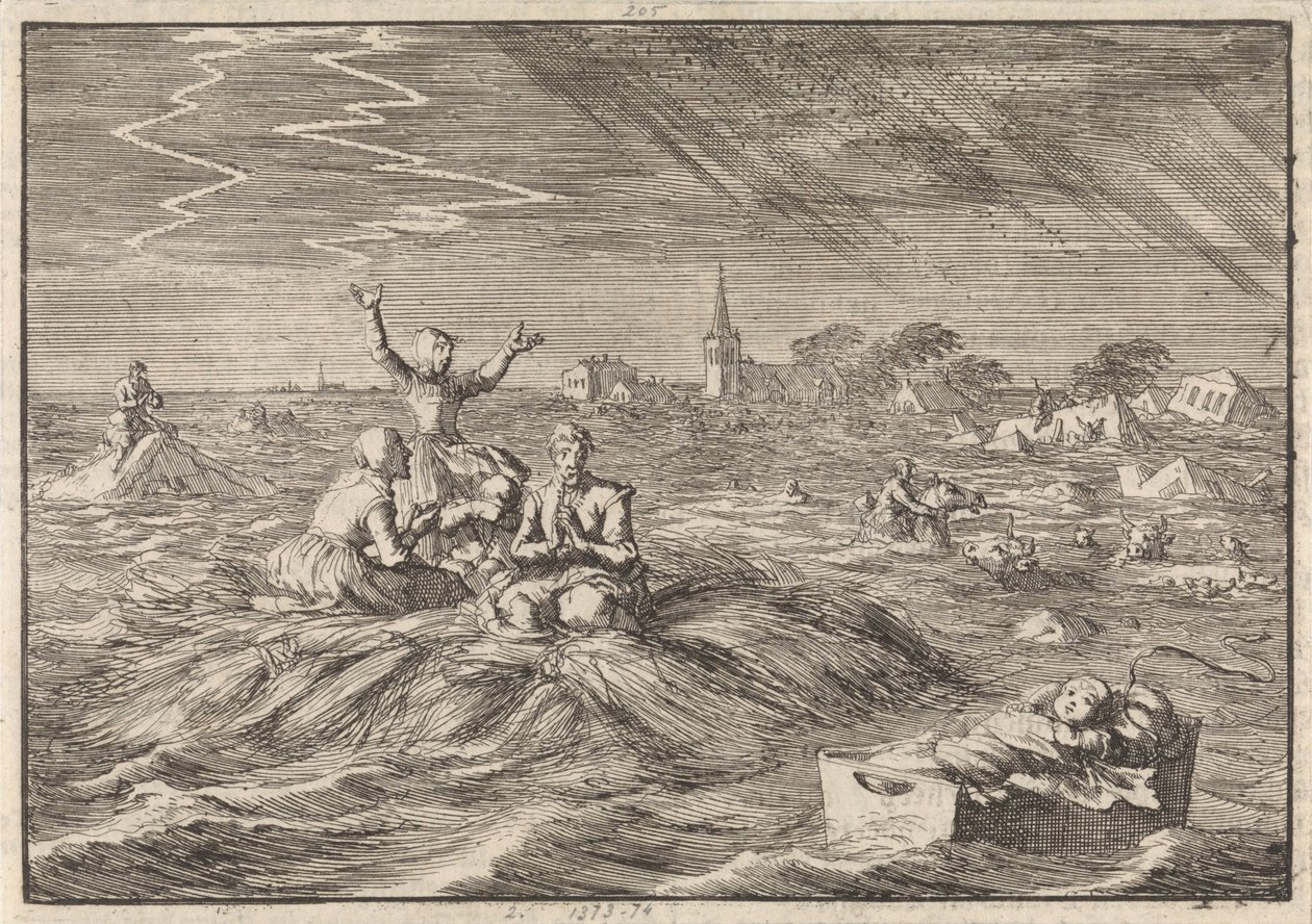 Povodeň v Groningenu, 1686 od Jan Luyken
