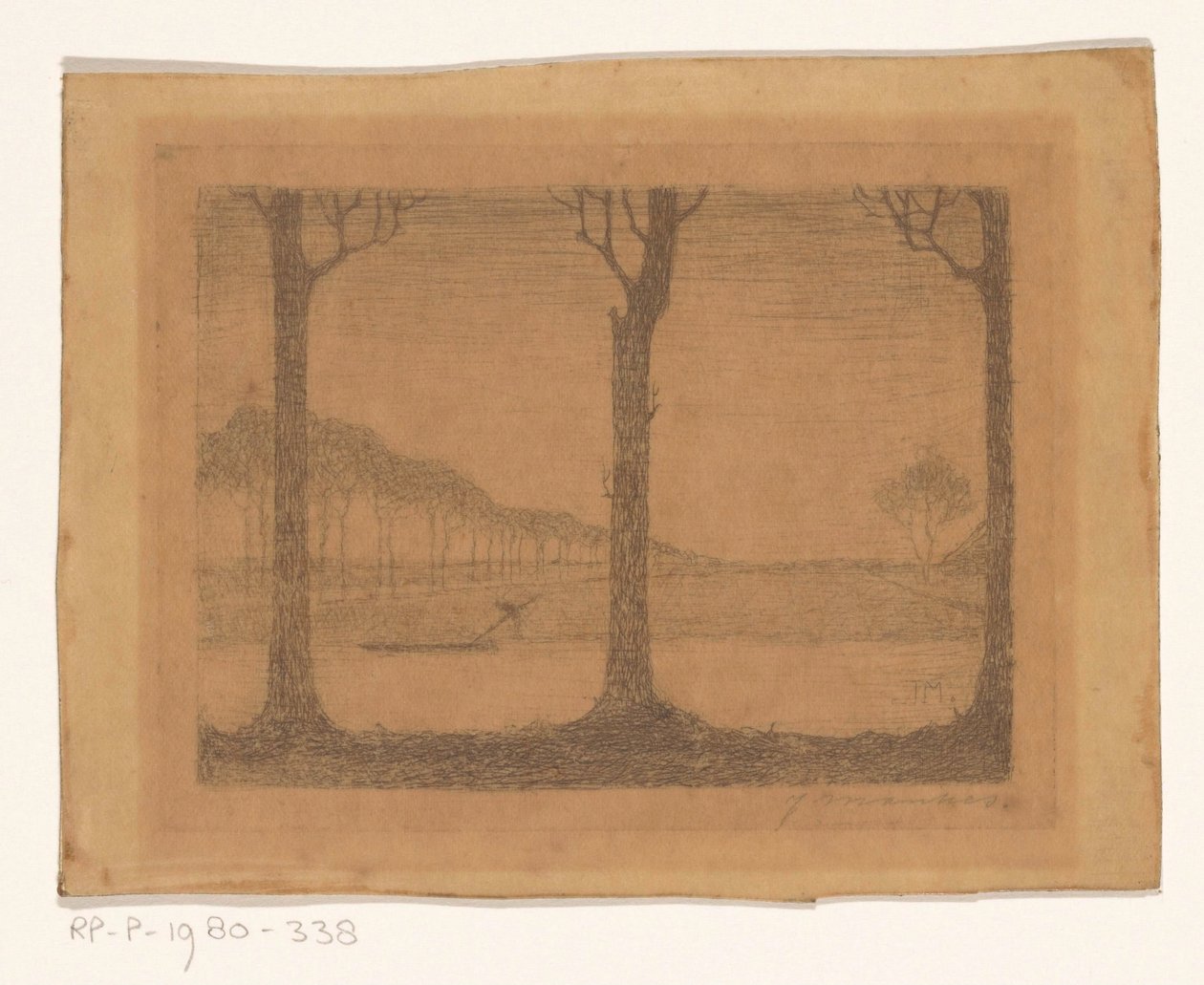 Stromy podél kanálu na Woudsterweg od Jan Mankes (signed by artist)