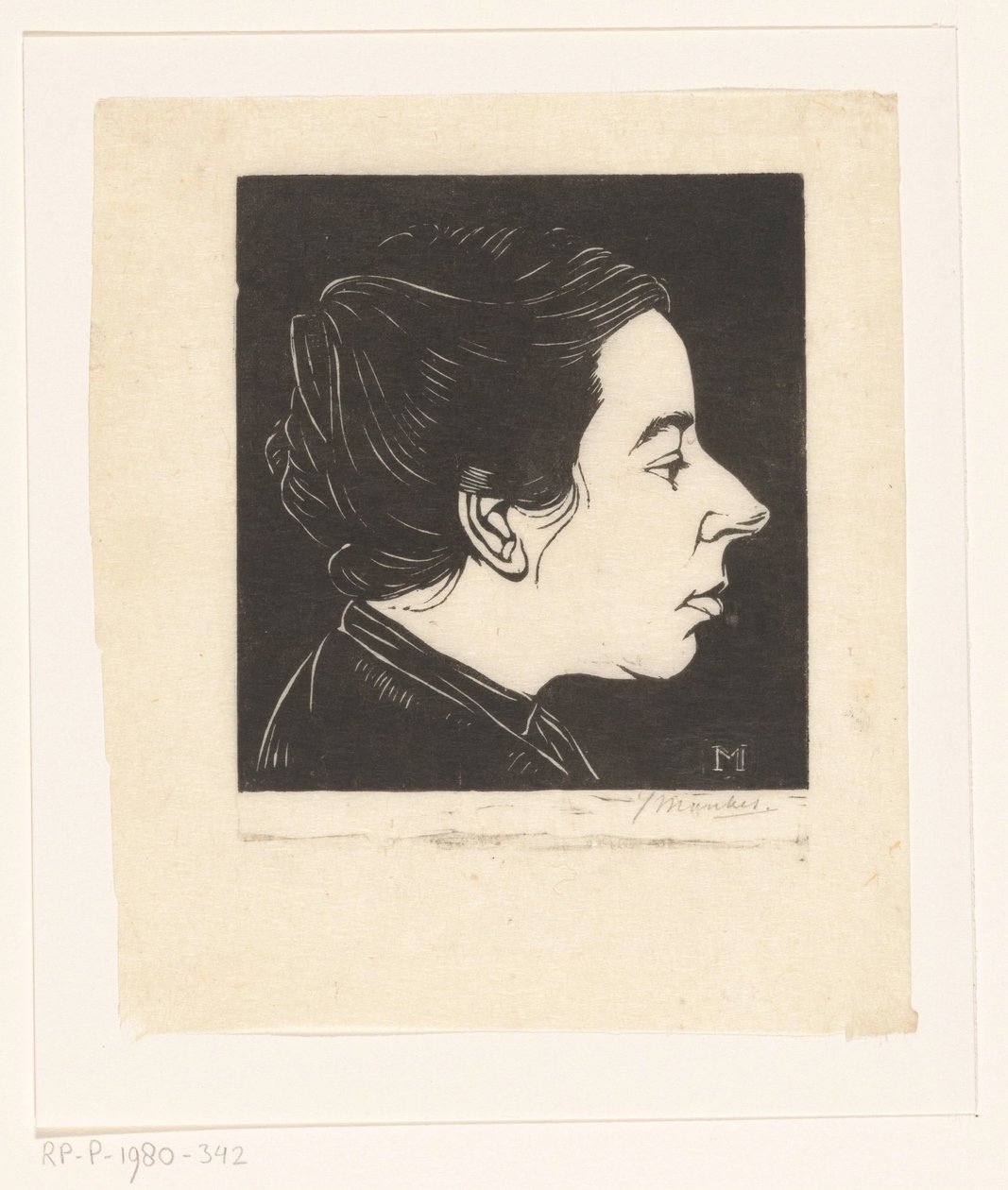 Portrét Anny Zernike od Jan Mankes (signed by artist)