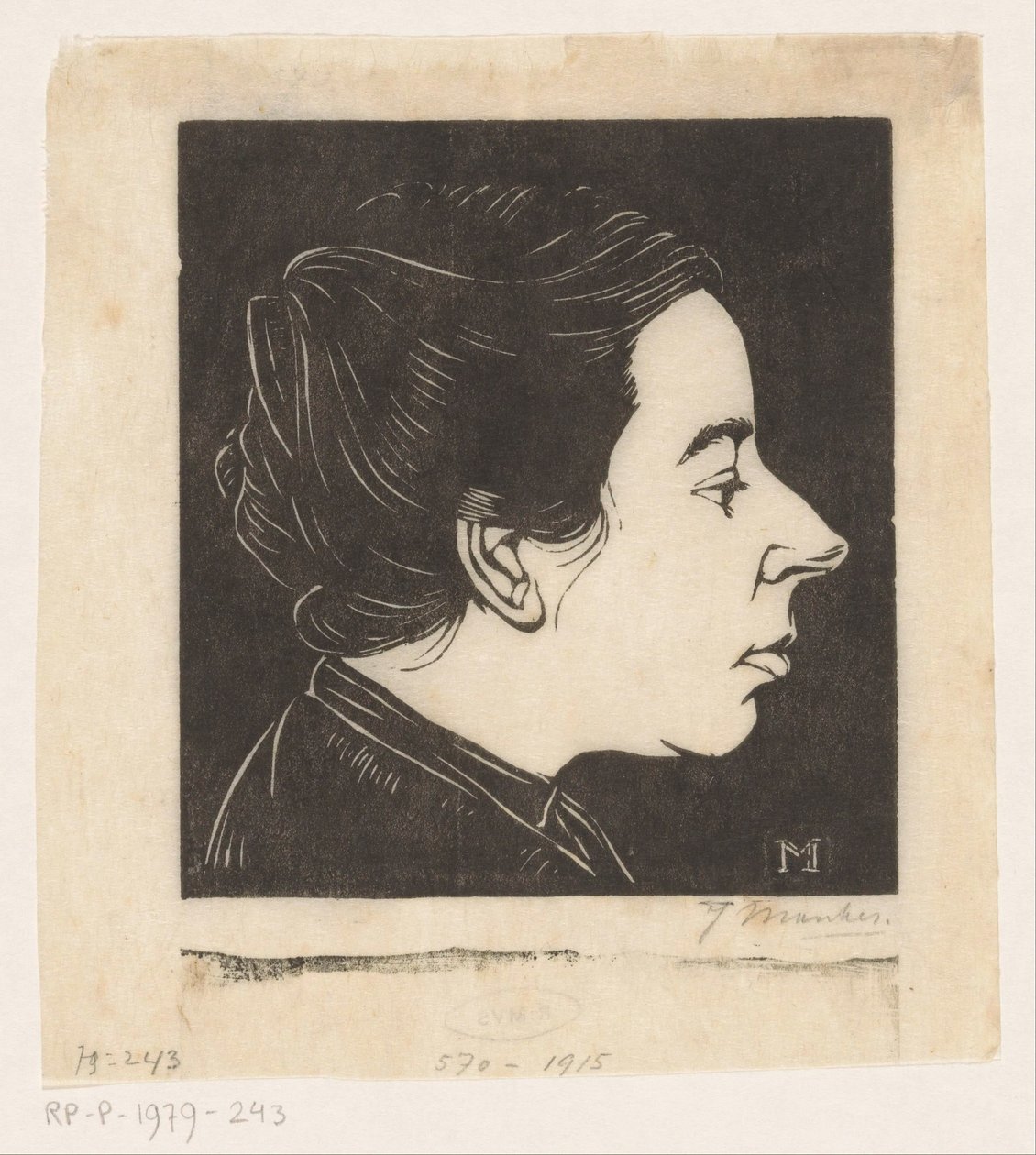 Portrét Anny Zernike od Jan Mankes (signed by artist)