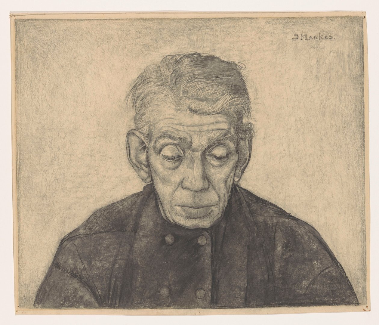 Portrét Douwe de Groot od Jan Mankes (signed by artist)