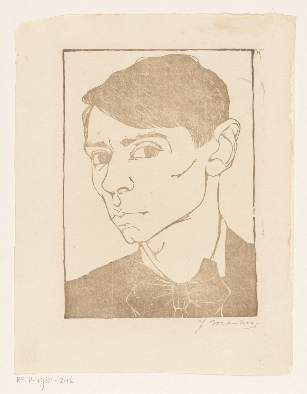 Autoportrét s motýlkem od Jan Mankes (signed by artist)