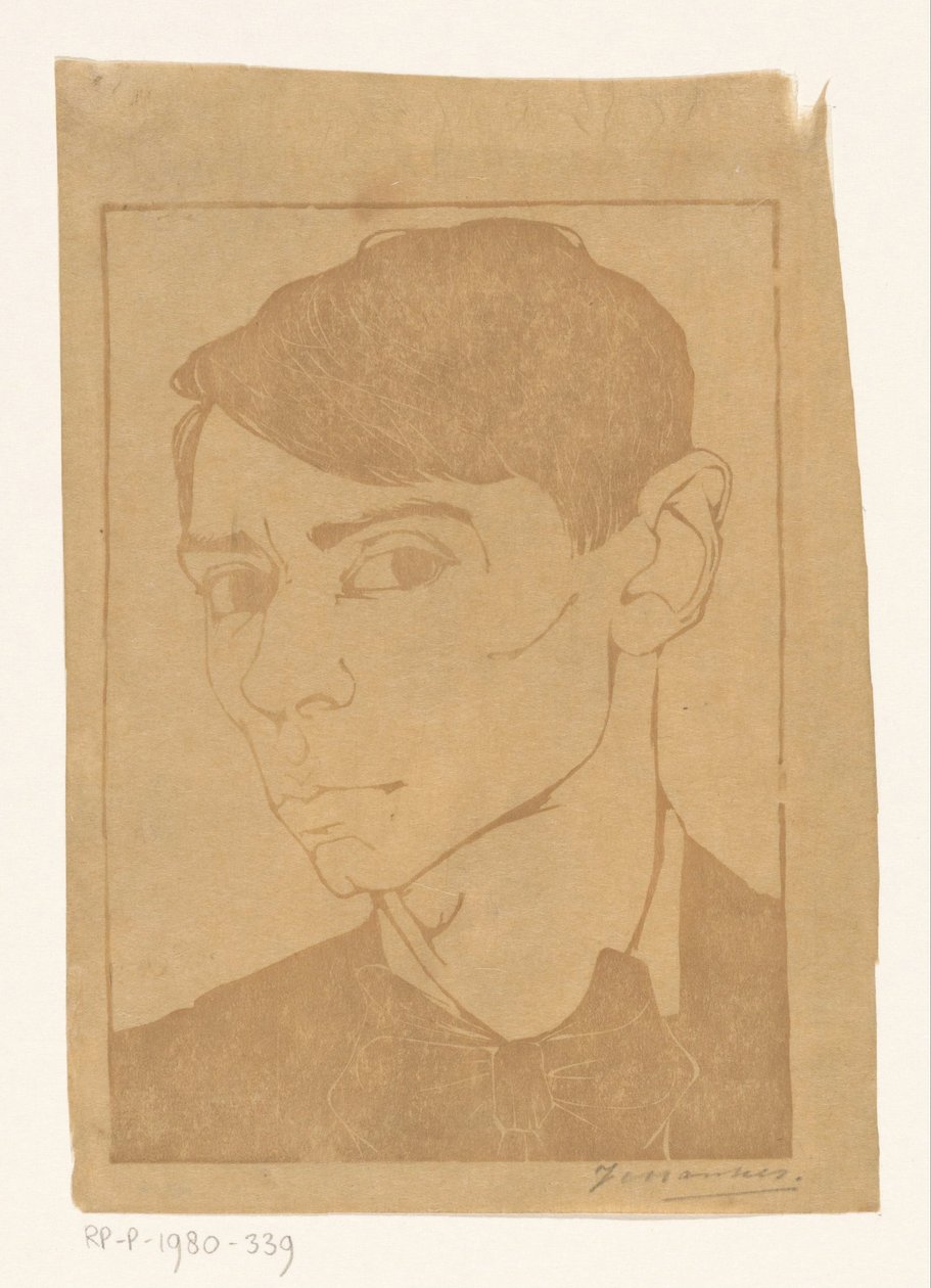 Autoportrét s motýlkem od Jan Mankes (signed by artist)
