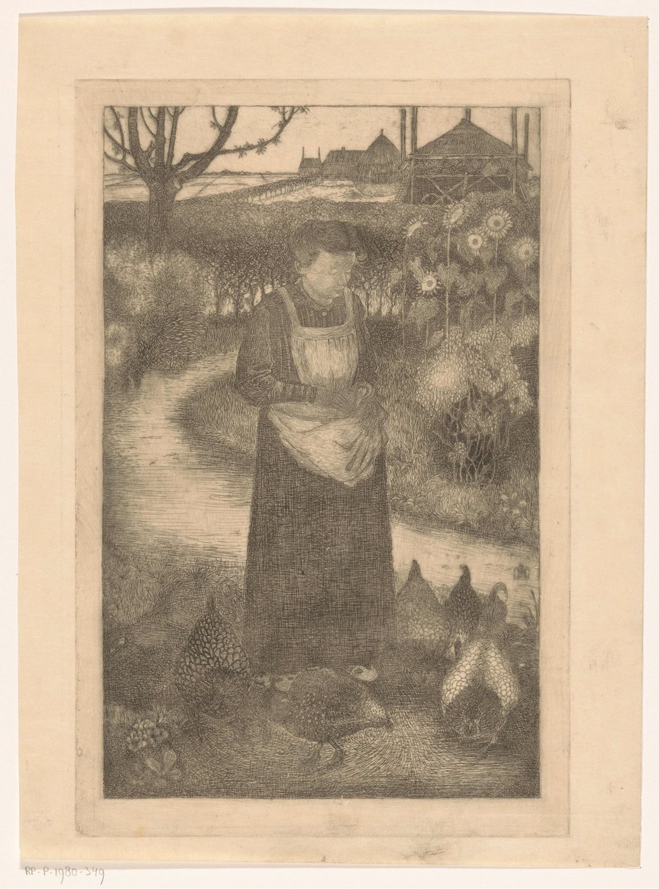 Anne Zernike krmí kuřata od Jan Mankes