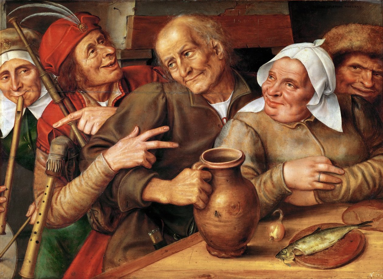 A Merry Company - A Merry Company, Massys (Matsys), Jan (1510-1575). olej na dřevo od Jan Massys