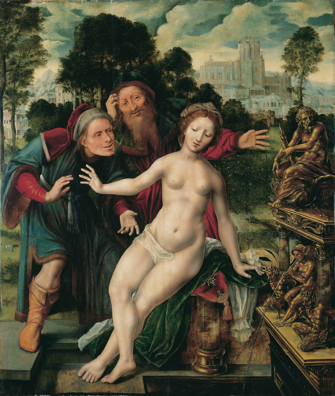 Susannah a starší od Jan Massys or Metsys