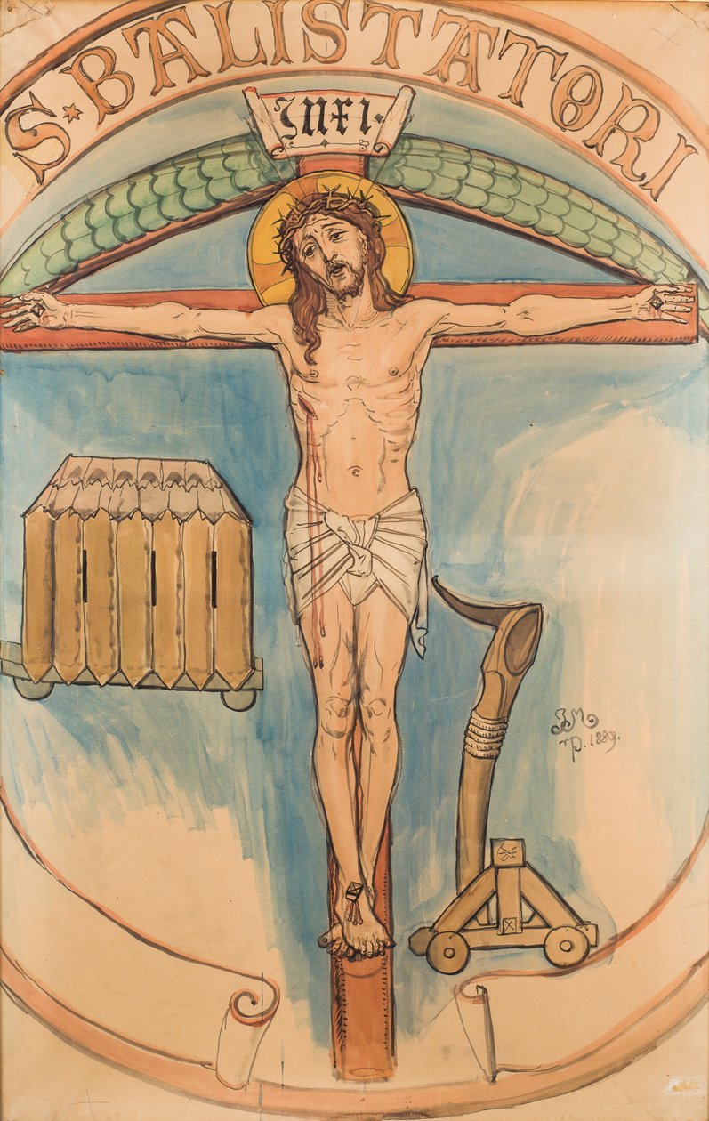 Kartón pro polychromii kostela Panny Marie - Znak lučištníků od Jan Matejko