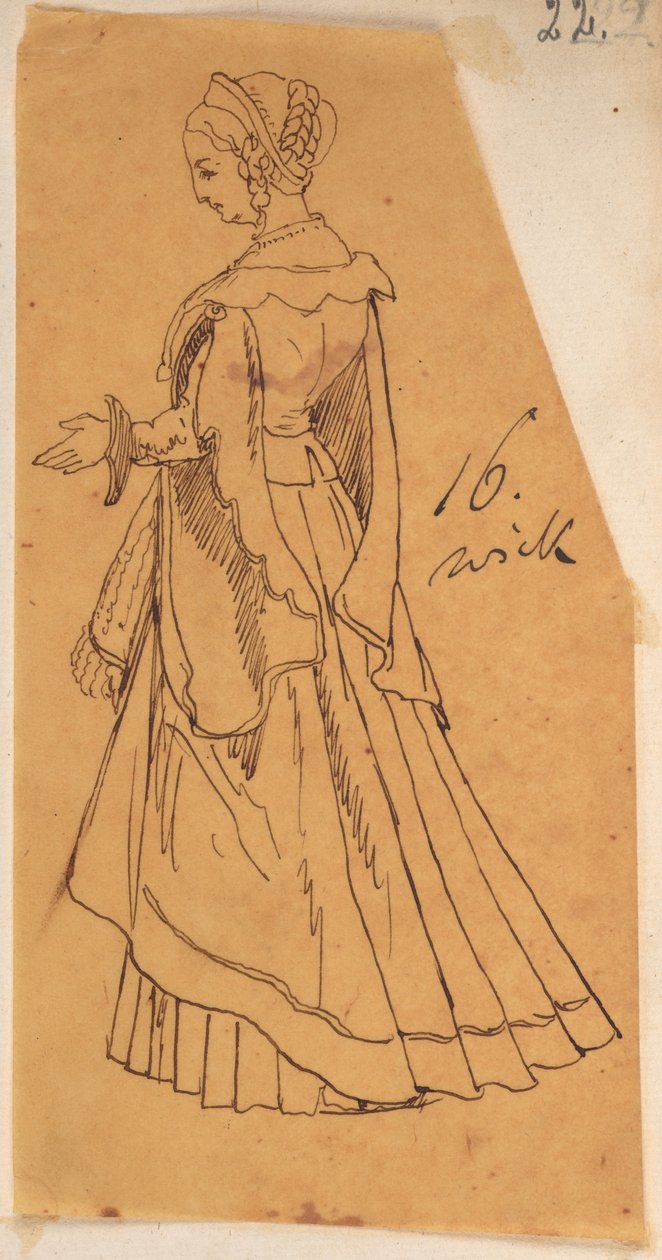 Skarbczyk. Stehende Frau in Kleidung des 16. Jahrhunderts od Jan Matejko
