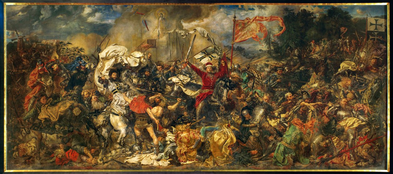 Bitva u Grunwaldu, v níž polsko-litevské vojsko vedené polským králem Vladislavem II. Jagelonským ... (malba na plátně) od Jan Matejko