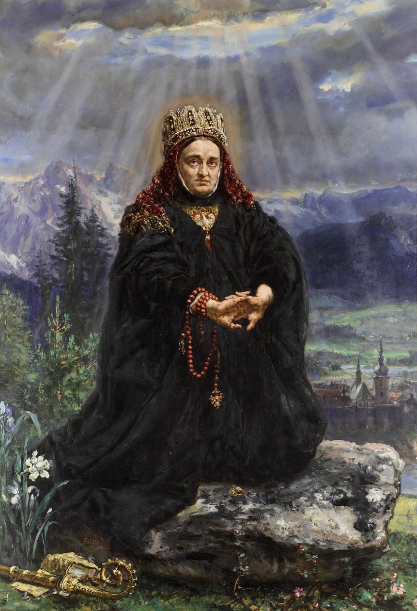 Svatá Kinga se modlí uprostřed pohoří Sącz. od Jan Matejko