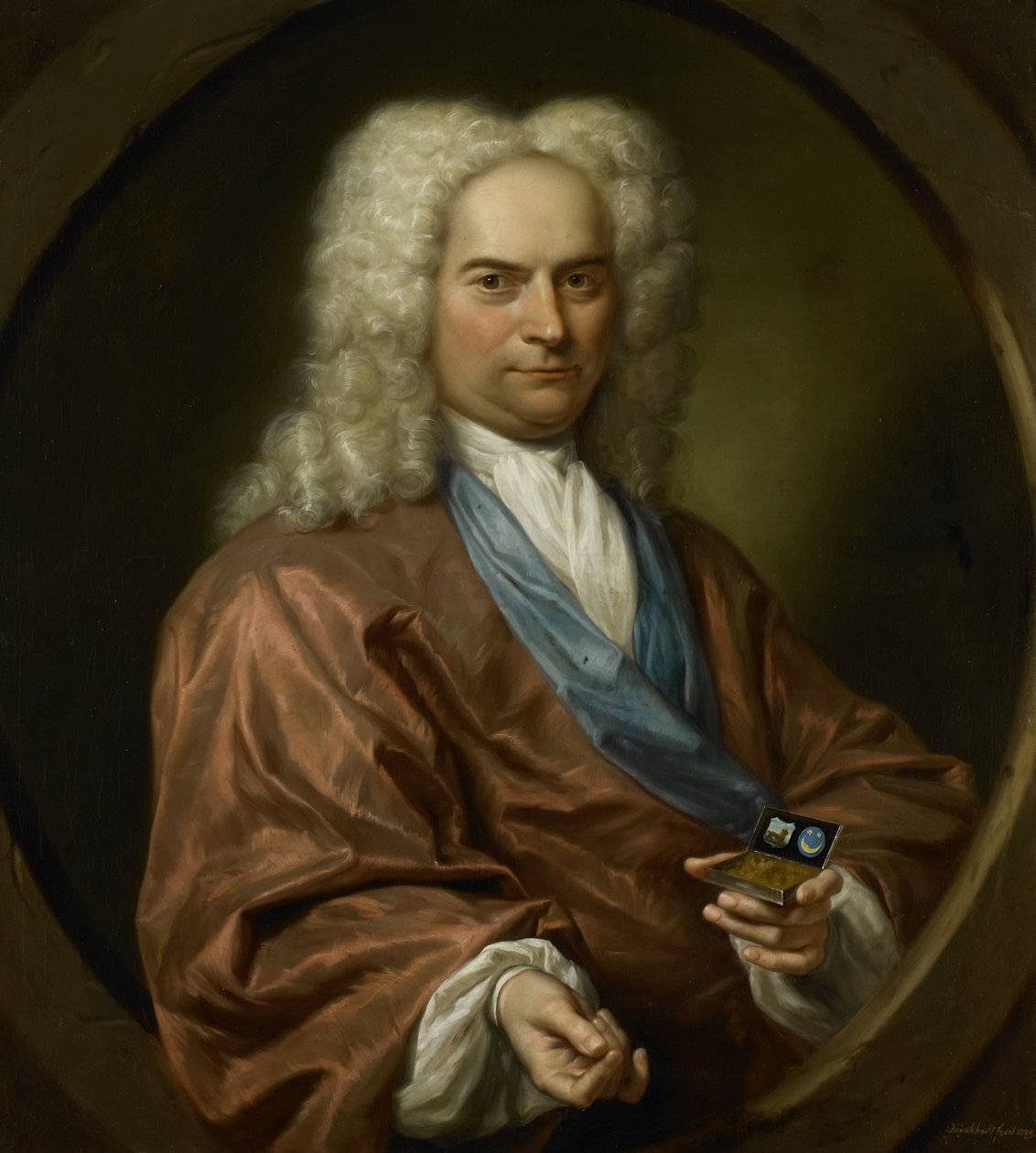 Portrét Davida Leeuwa (1682-1755), Mennonite Draper od Jan Maurits Quinkhard