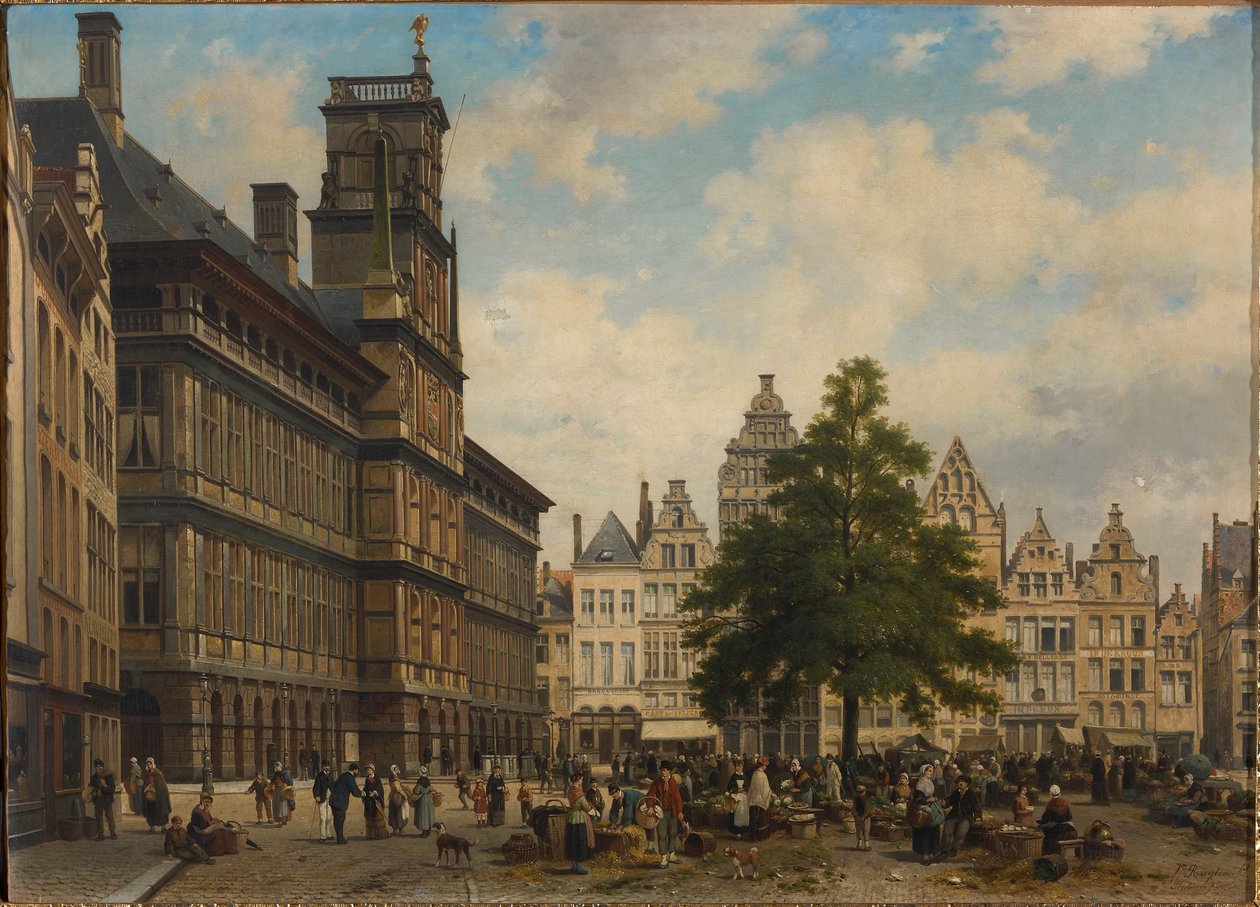 Grote Markt se stromem svobody, 1875. od Jan Michiel Ruyten