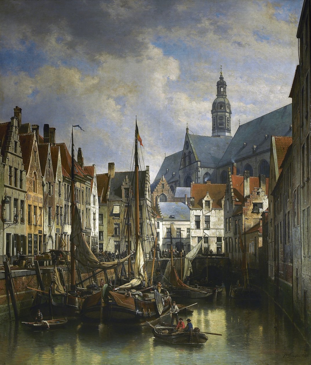 Pohled na Koolvliet v Antverpách od Jan Michiel Ruyten