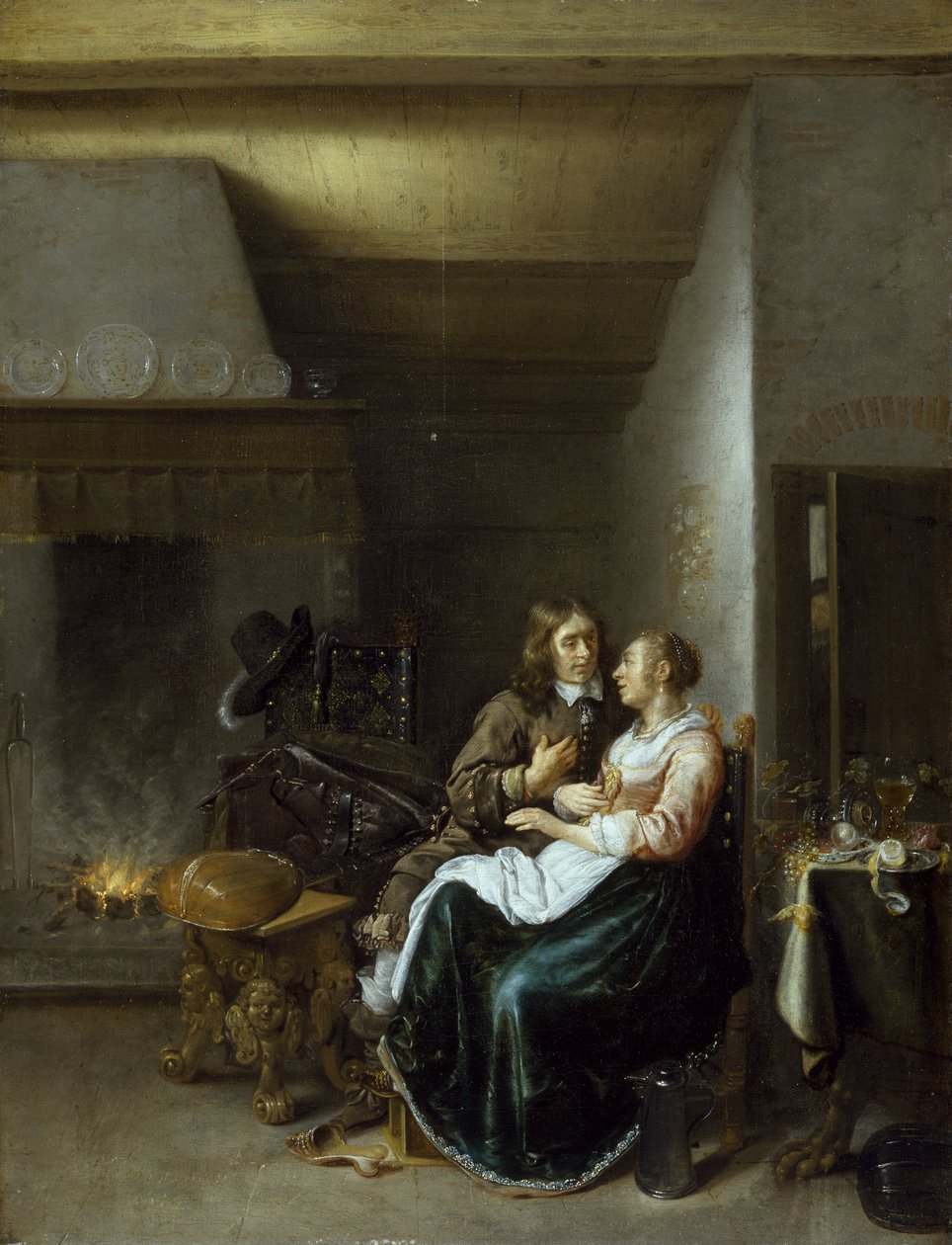 Pár v interiéru, 1652 od Jan Miense Molenaer