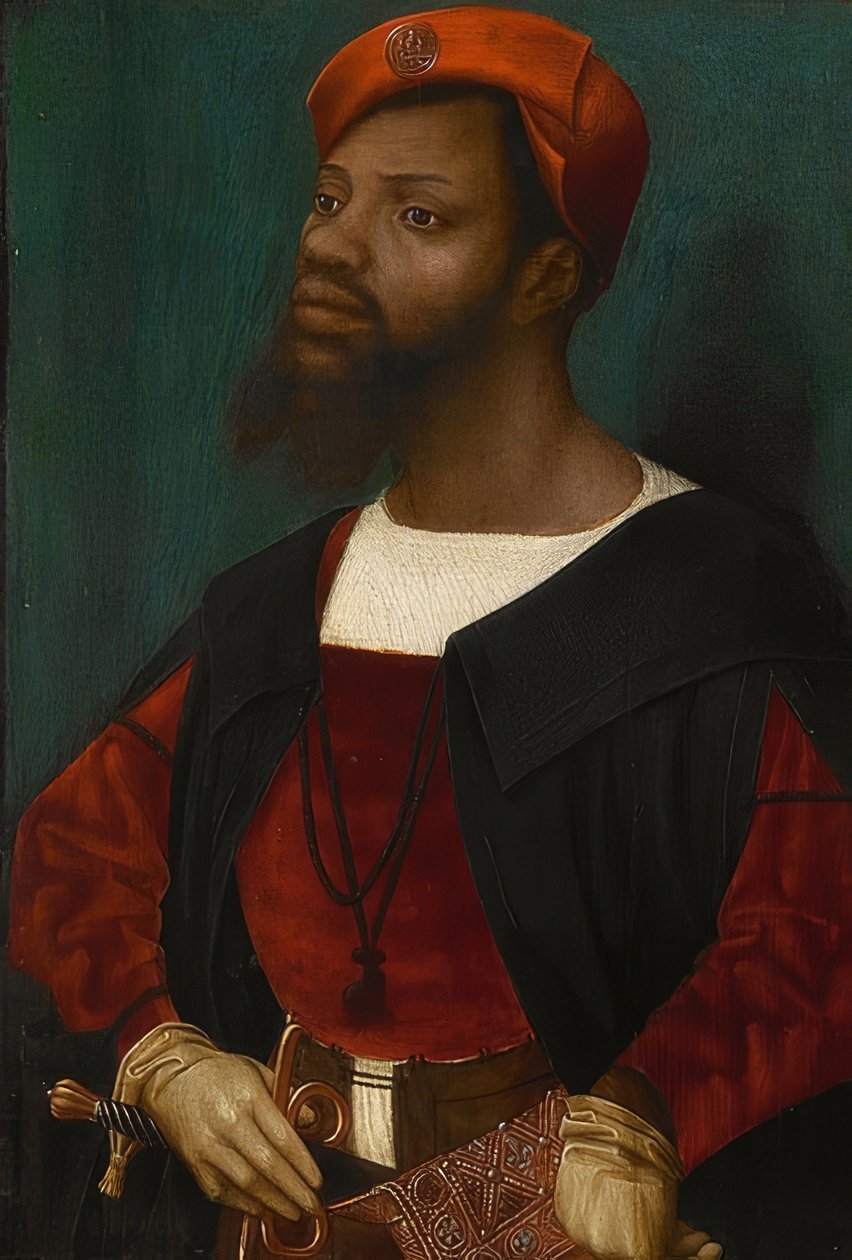 Portrét Afričana (Christophle le More?). Kolem 1525-30 od Jan Mostaert