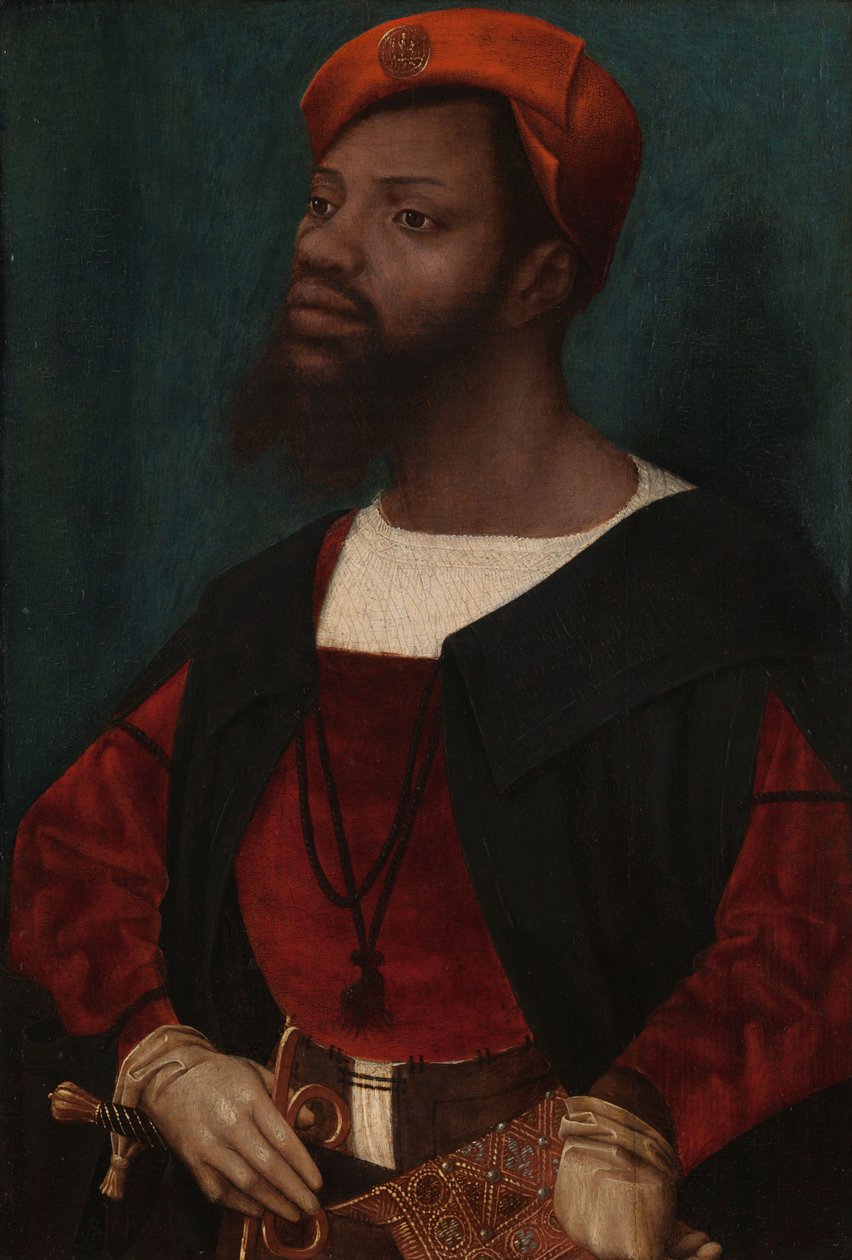 Portrét afrického muže, c. 1525-30 (olej na panelu) od Jan Mostaert