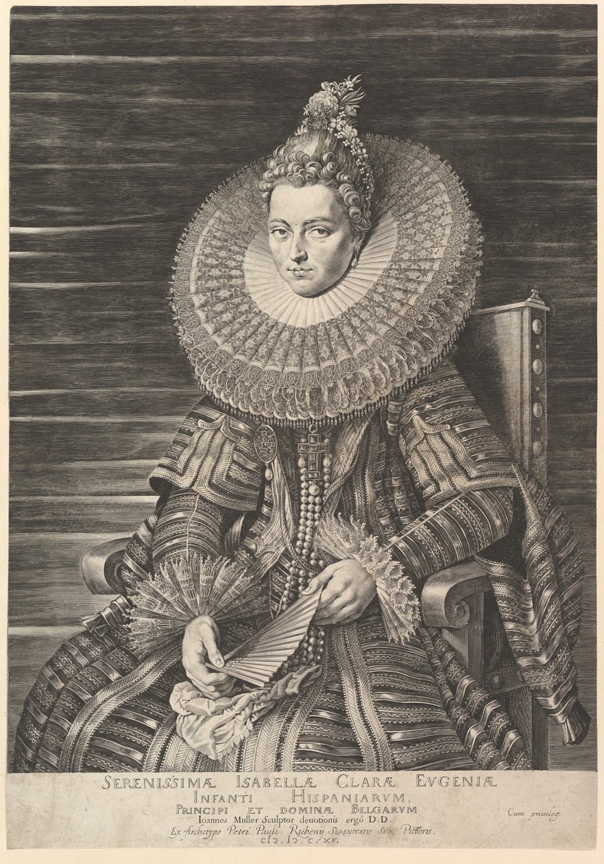 Portrét Isabelly Clara Eugenia, guvernérky jižního Nizozemska, 1615. od Jan Muller