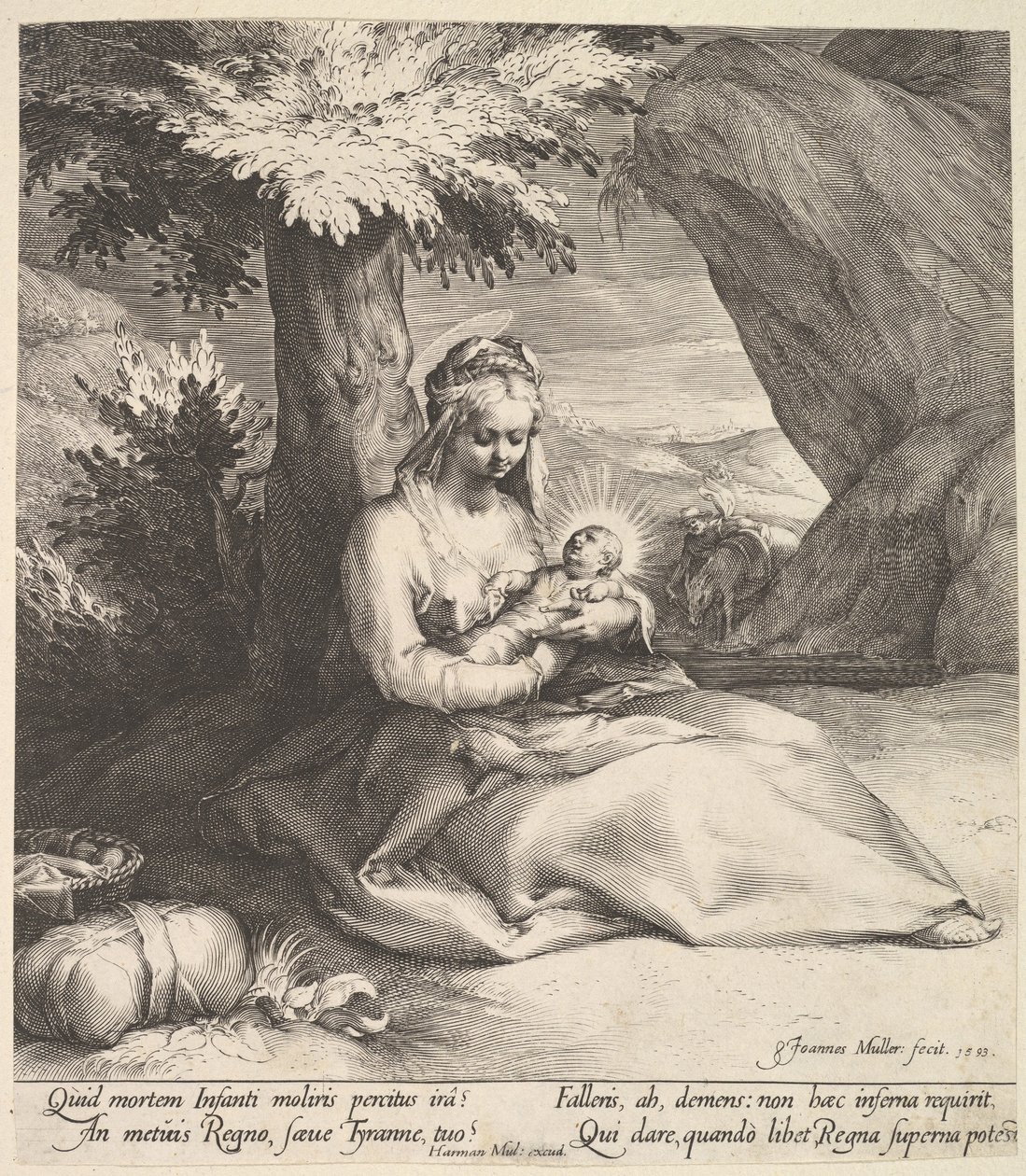 Odpočinek na letu do Egypta, ca. 1613. od Jan Muller