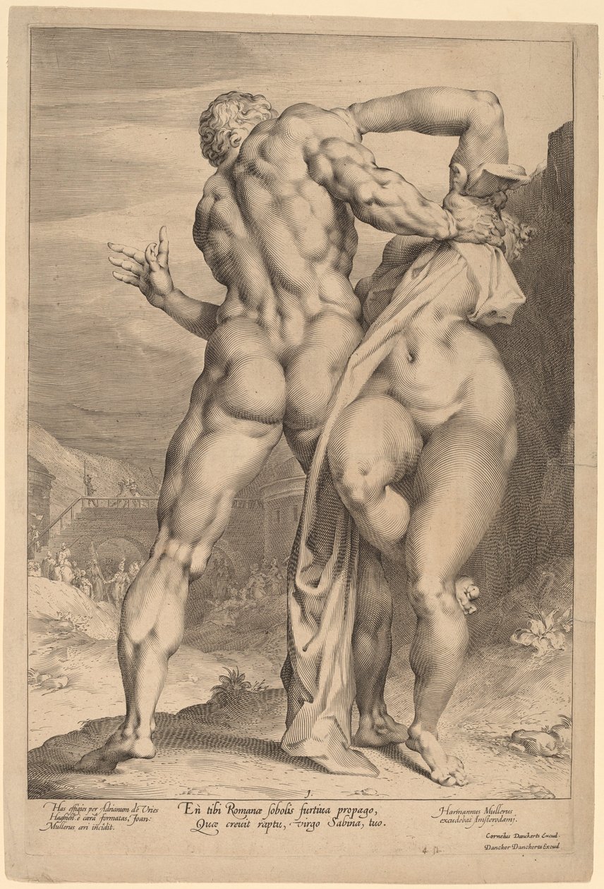 Znásilnění sabinské ženy (pohled zezadu) od Jan Muller, after Adriaen de Vries