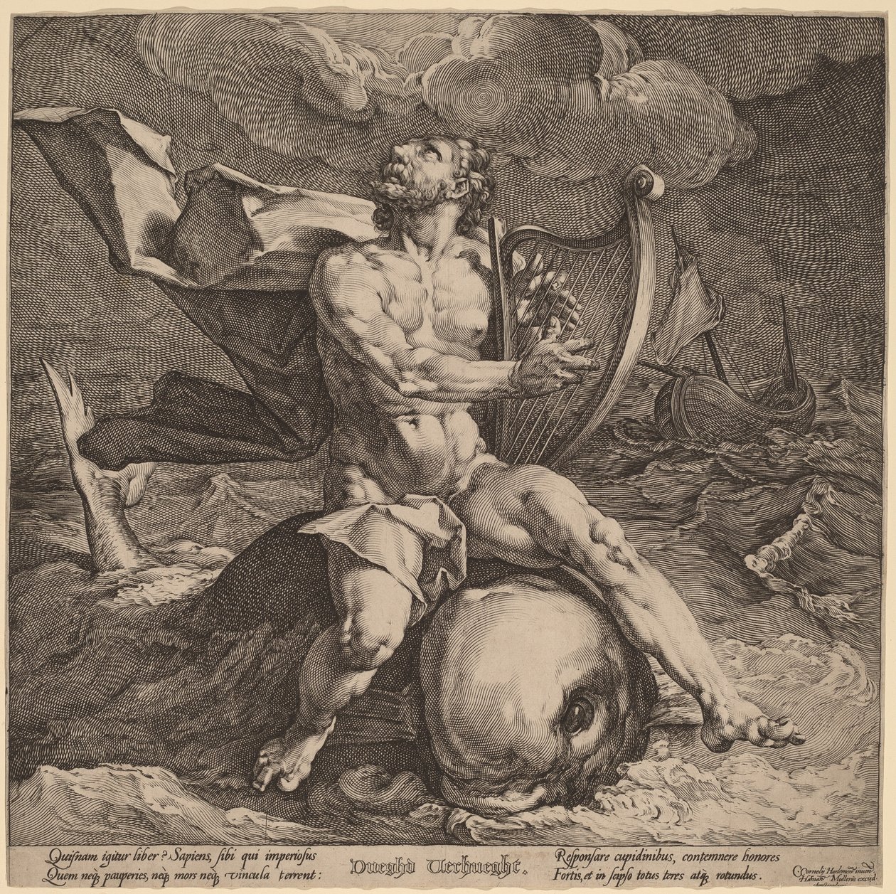 Arion na delfínovi od Jan Muller, after Cornelis Cornelisz van Haarlem