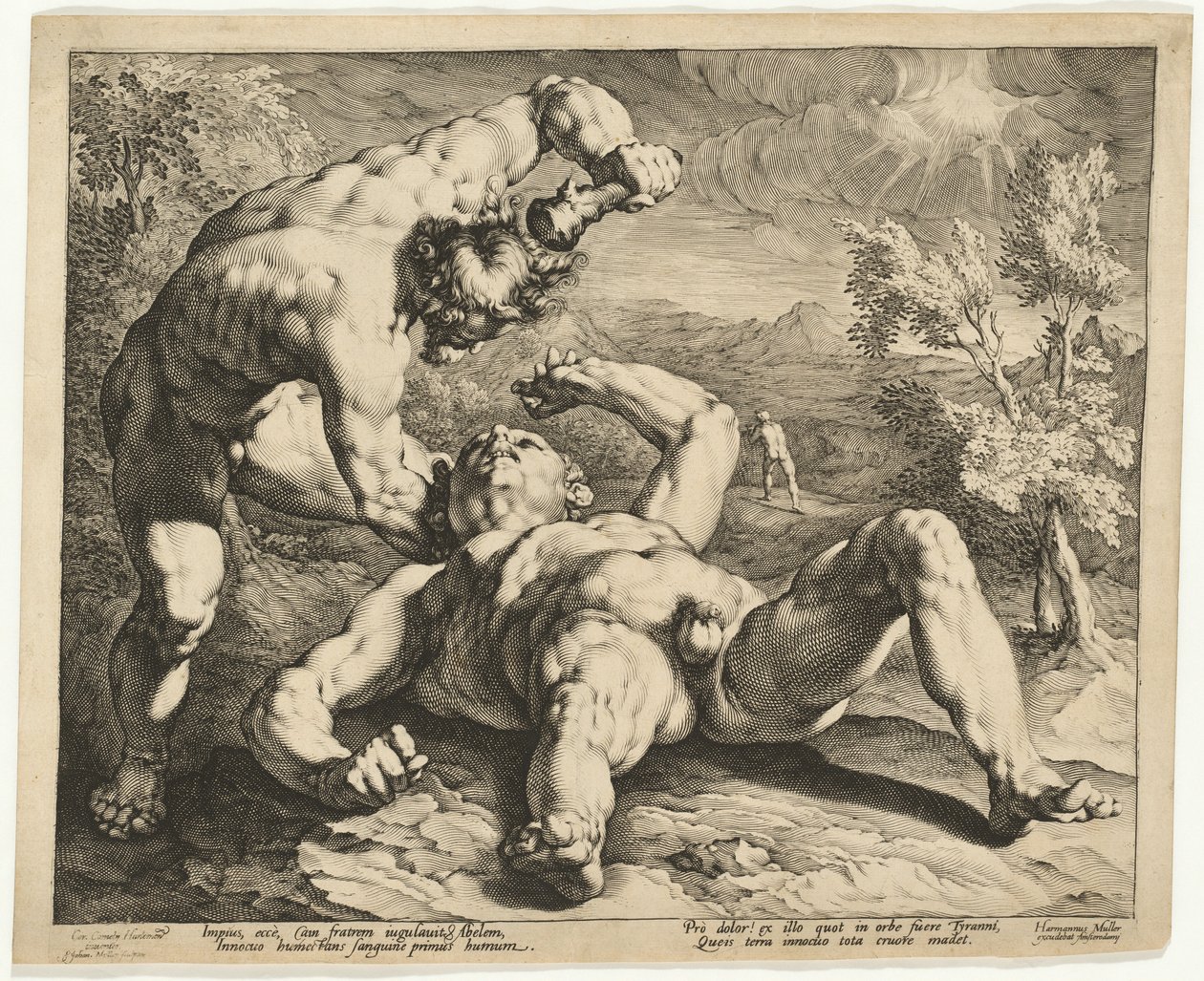 Kain zabil Abela od Jan Muller, after Cornelis Cornelisz van Haarlem