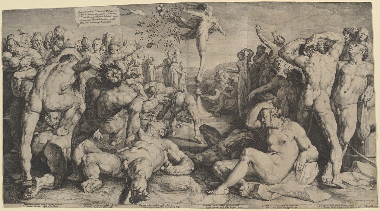 Fortune rozdává své dary od Jan Muller, after Cornelis Cornelisz van Haarlem