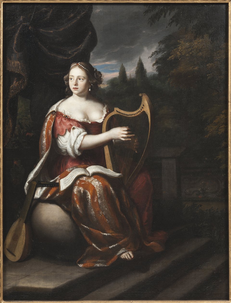 Femme jouant de la harpe - Dáma hrající na harfu, Mijtens (Meytens), Martin van, starší (1648-1736). Olej na plátně. Rozměr: 78 x 60 cm. Národní muzeum Stockholm od Jan Mytens or Mijtens