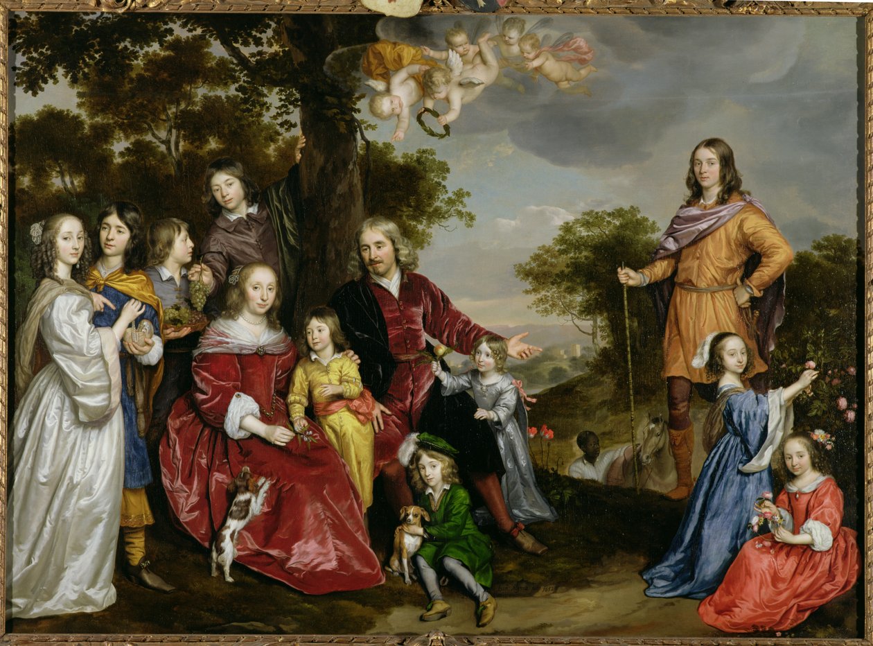 Portrét W. van der Kerckhovena a jeho rodiny, 1652 od Jan Mytens or Mijtens