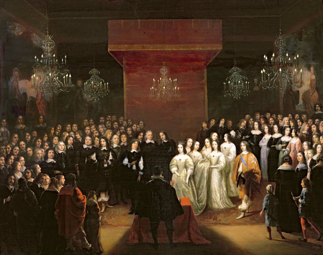Manželství Fredericka Williama (1620-88), prince kurfiřta braniborského a Louise Henriette (1627-67), princezny z Nassau, 1646 od Jan Mytens or Mijtens