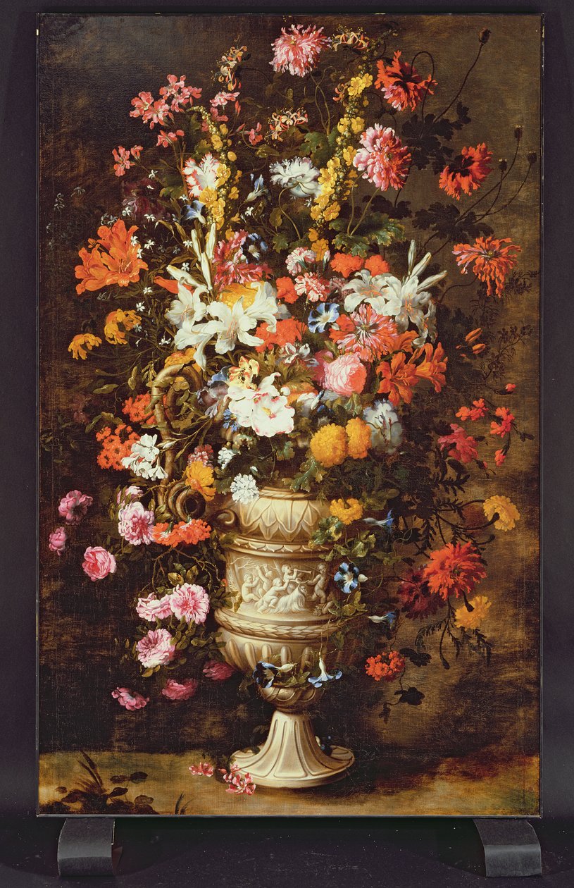 Květiny v figurální váze (olej na plátně) od Jan Peeter Brueghel