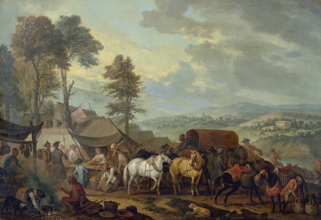 Piemontští vojáci v italské vesnici (olej na plátně) od Jan Peeter Verdussen