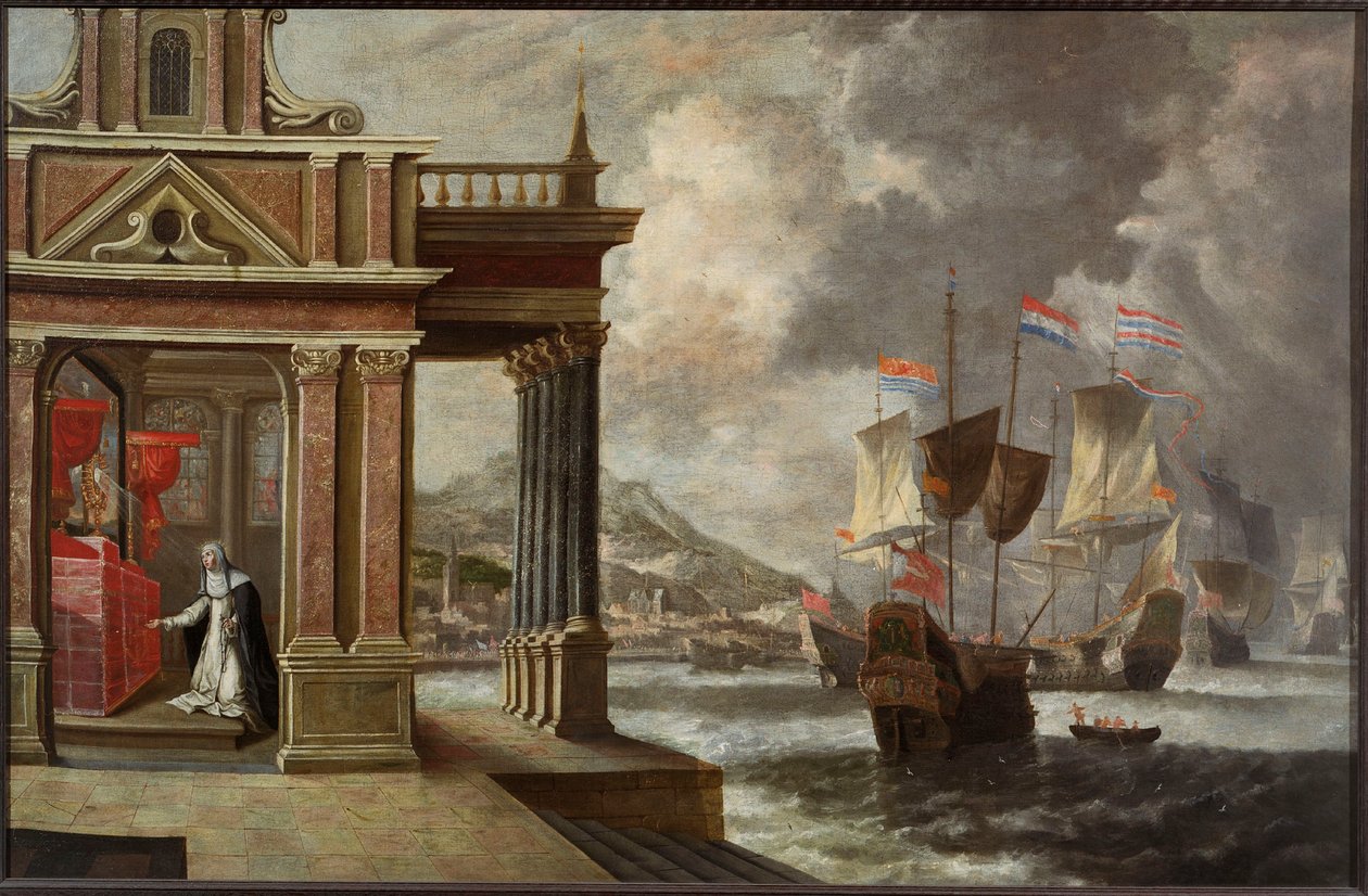 Bitva u Lepanta: Svatá Kateřina z Ricci a nalodění, 1671. od Jan Peeters the Elder