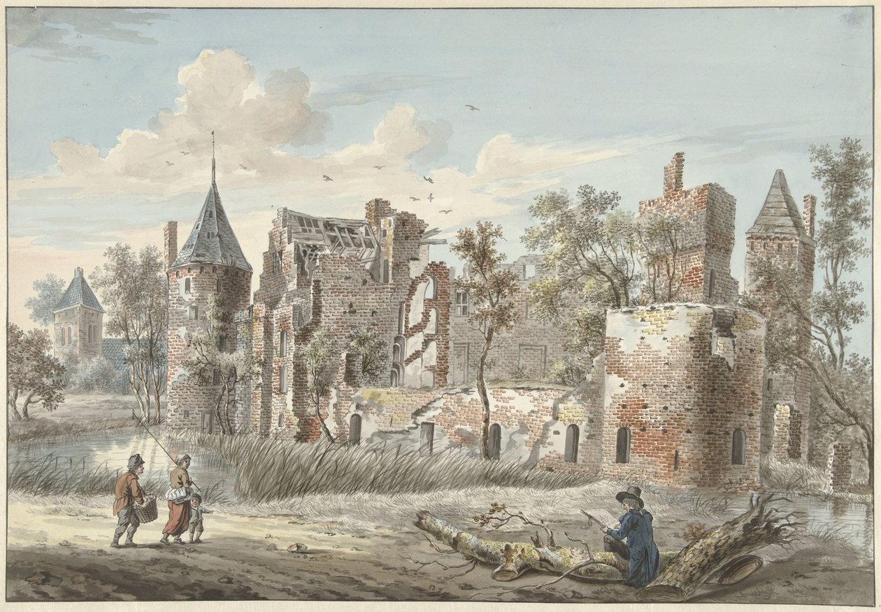 Zřícenina Huis ter Haar poblíž Maarssenu od Jan Philip Reuthel jr.