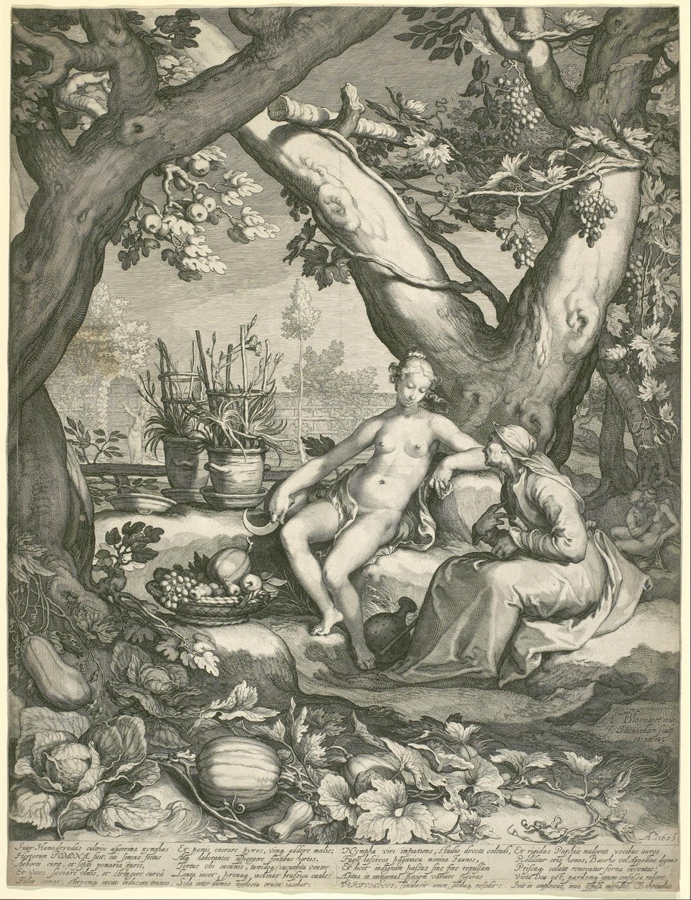 Vertumnus si vypůjčuje postavu staré ženy, aby získal Pomoninu lásku od Jan Pietersz. Saenredam