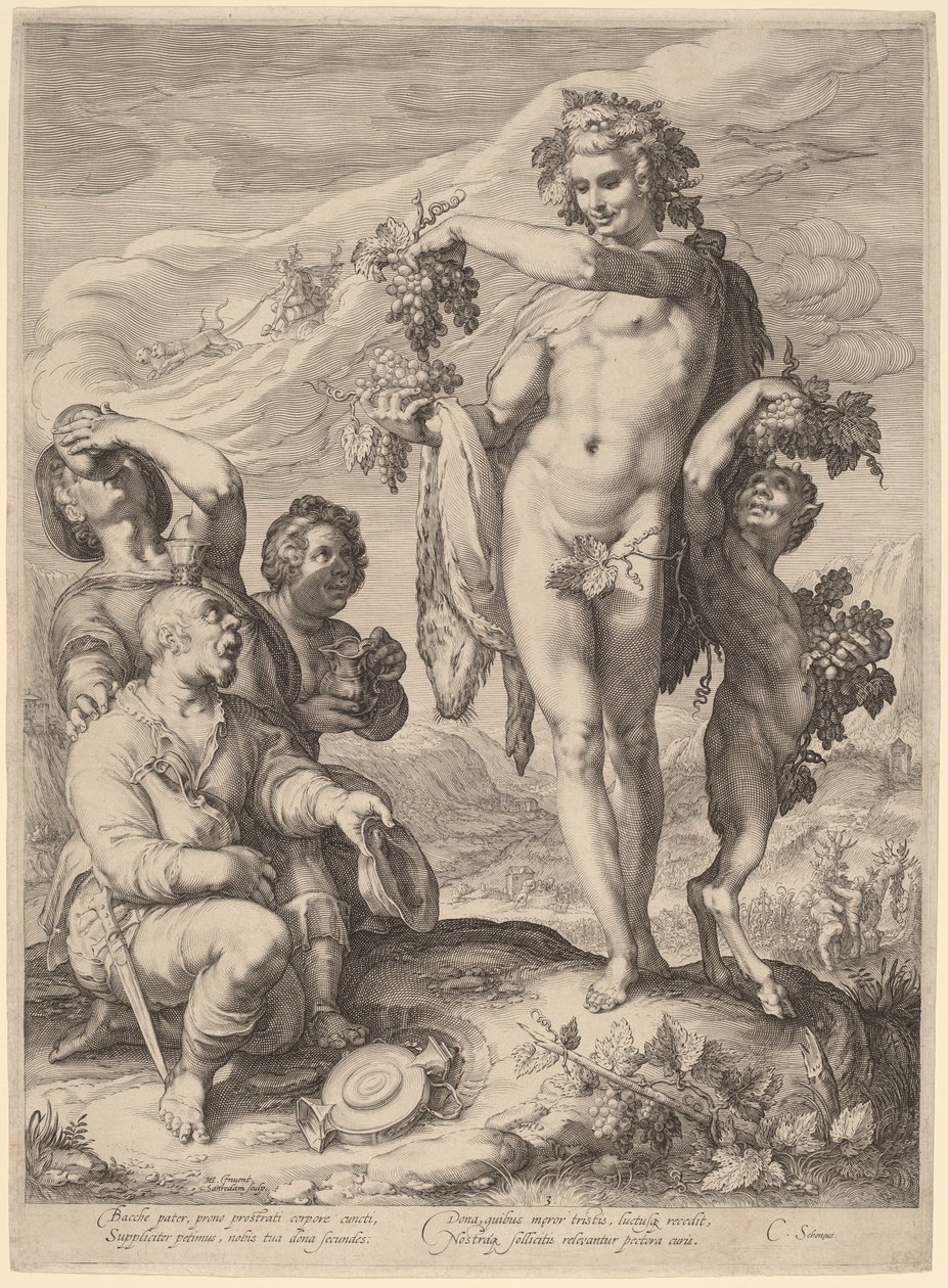 Bakchův kult od Jan Pietersz Saenredam, after Hendrik Goltzius