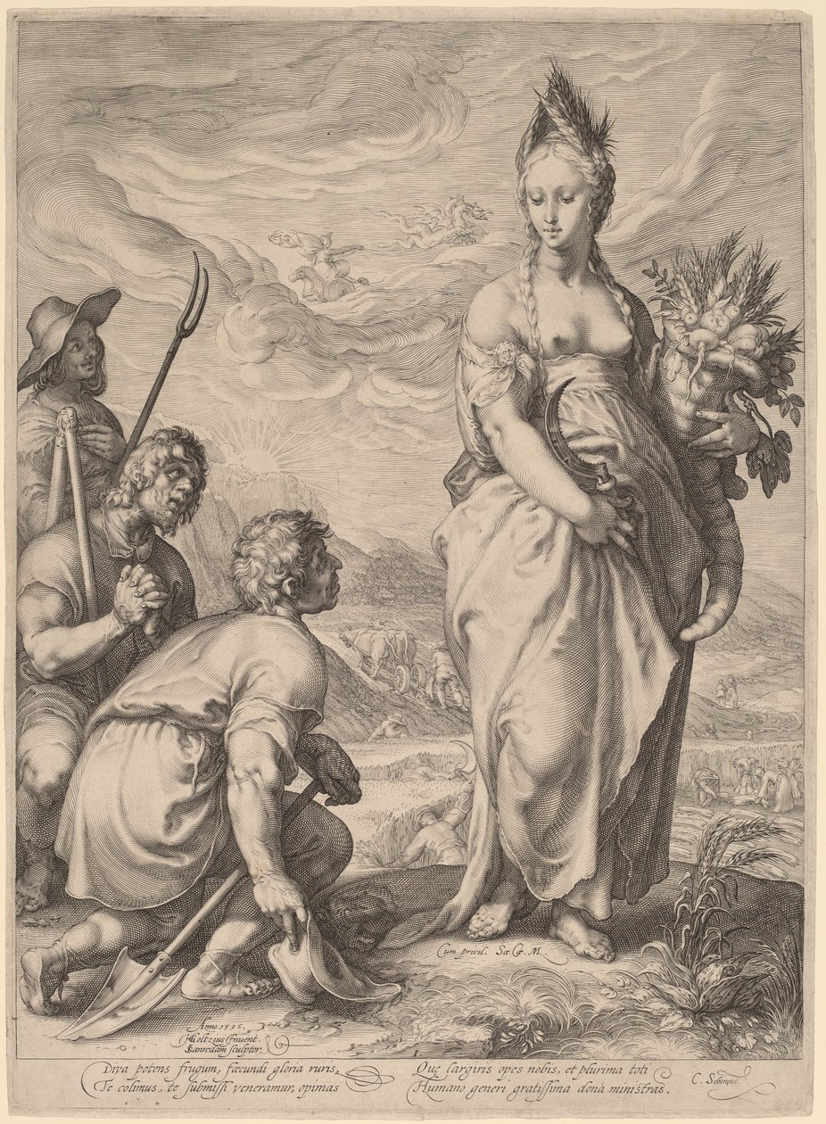 Kult Ceres od Jan Pietersz Saenredam, after Hendrik Goltzius