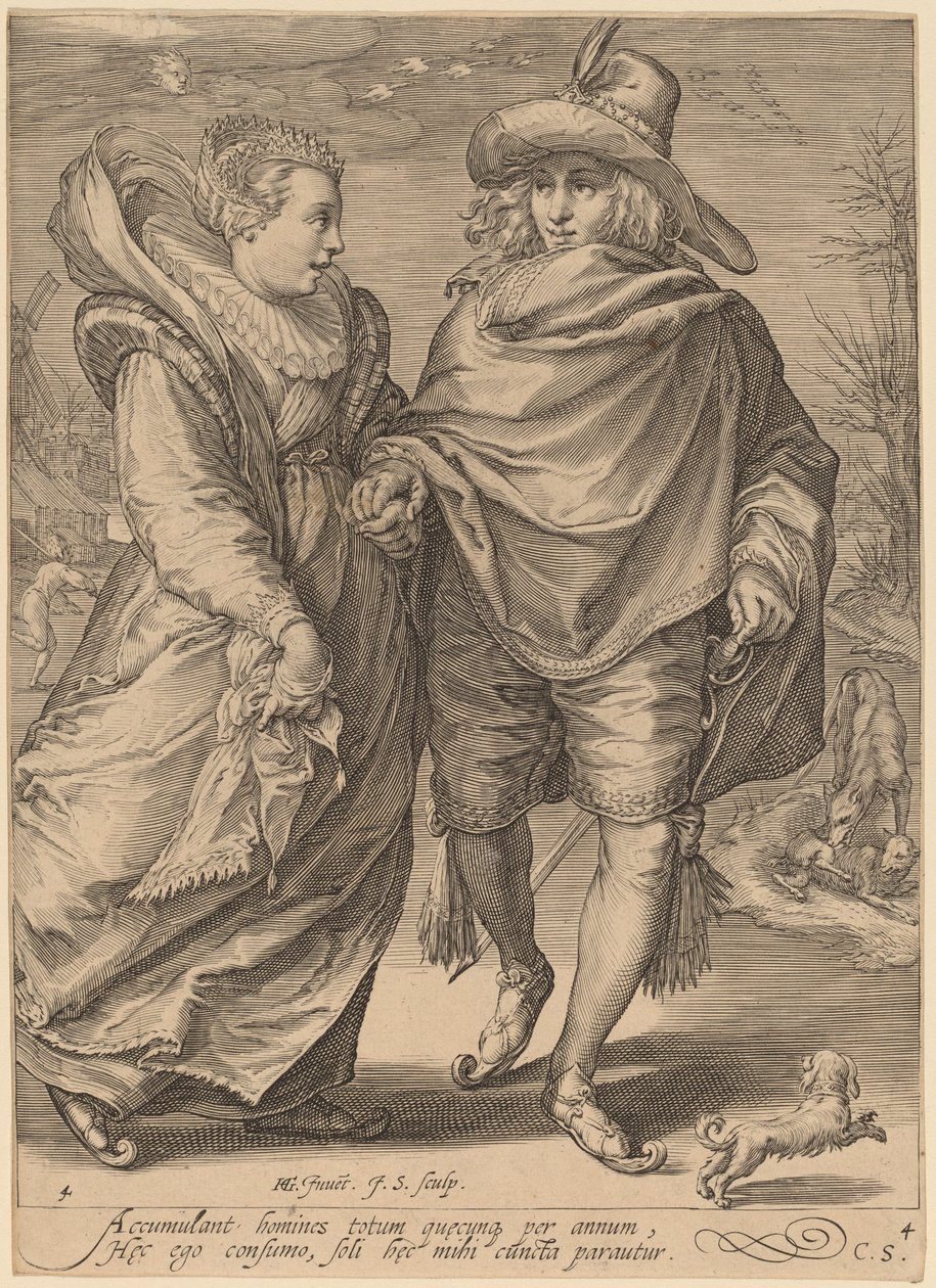 Zima od Jan Pietersz Saenredam after Hendrik Goltzius