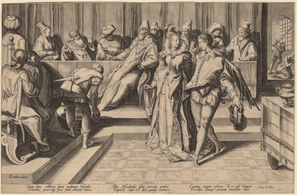Salome Tanec před Herodem od Jan Pietersz Saenredam, after Karel van Mander I