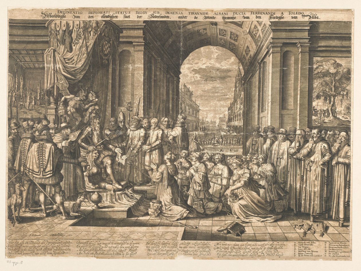 Zobrazení bídného stavu Nizozemska pod krutou tyranií vévody z Alby od Jan Pietersz. van de Venne