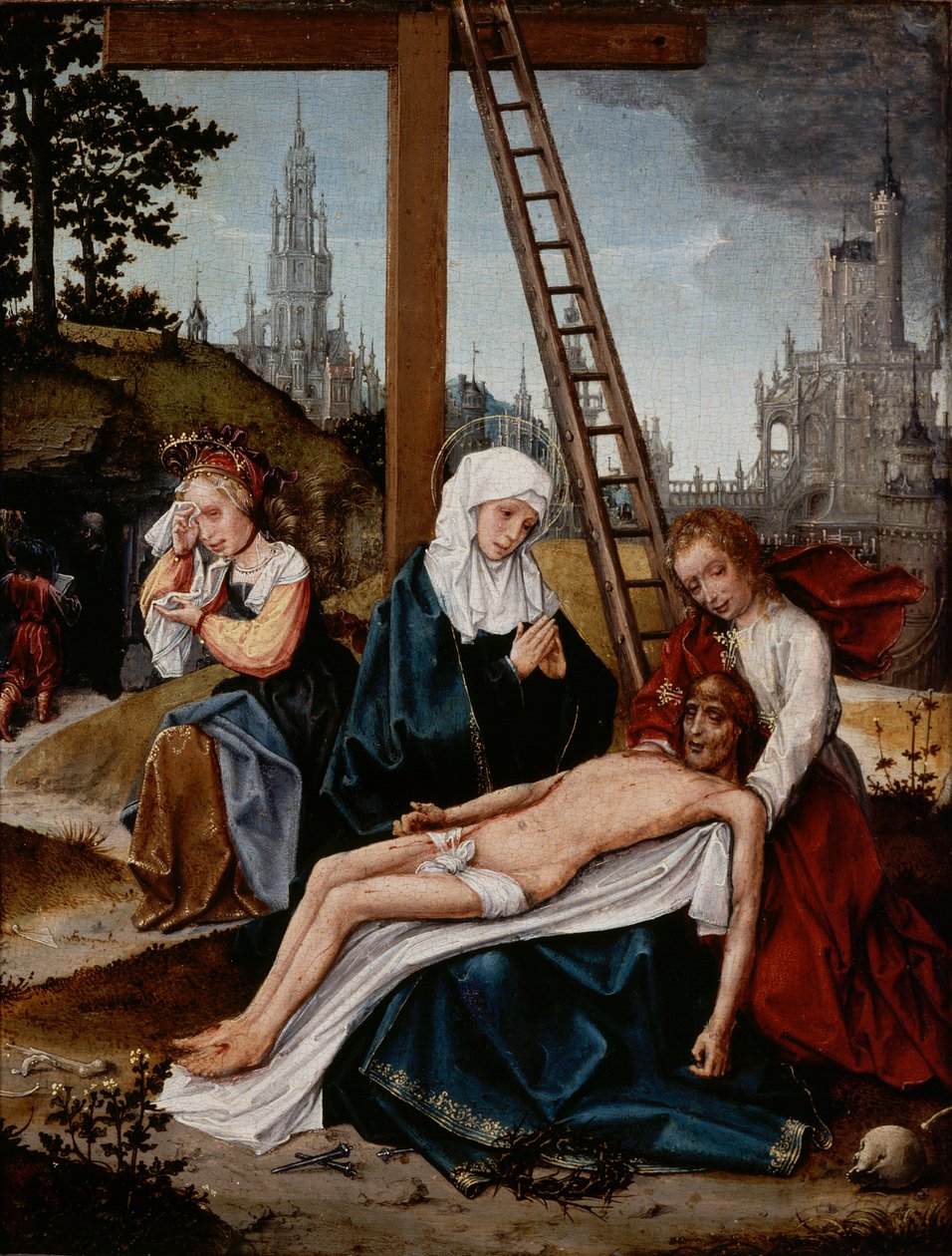 Oplakávání, asi 1510-15 (olej na desce) od Jan Provoost