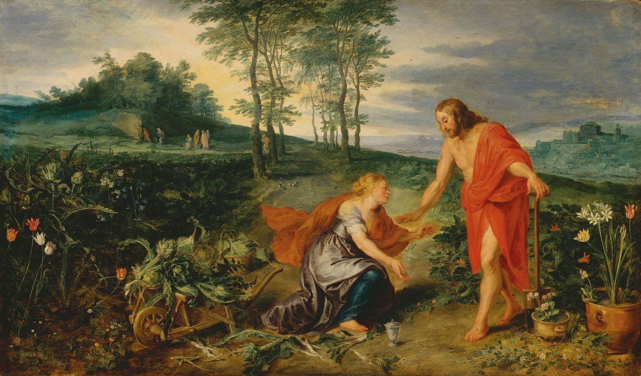 Kristus se zjevuje Máří Magdaléně o velikonočním ránu (Noli me tangere), asi 1626 (olej na dřevě) od Jan & Rubens P.P. (1577 1640) Brueghel