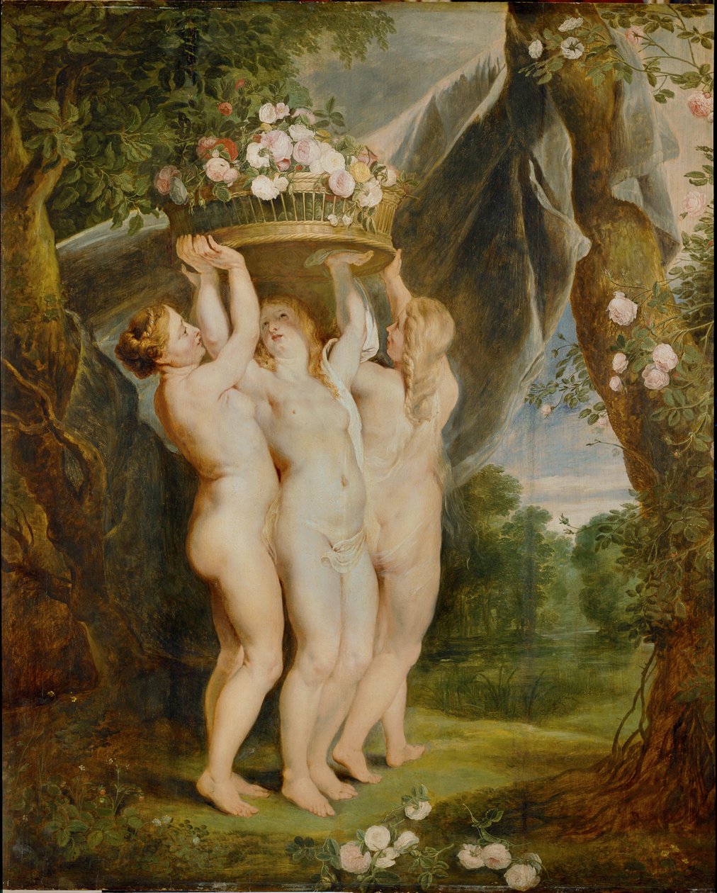 Tři grácie (olej na plátně) od Jan & Rubens P.P. (1577-1640) Brueghel
