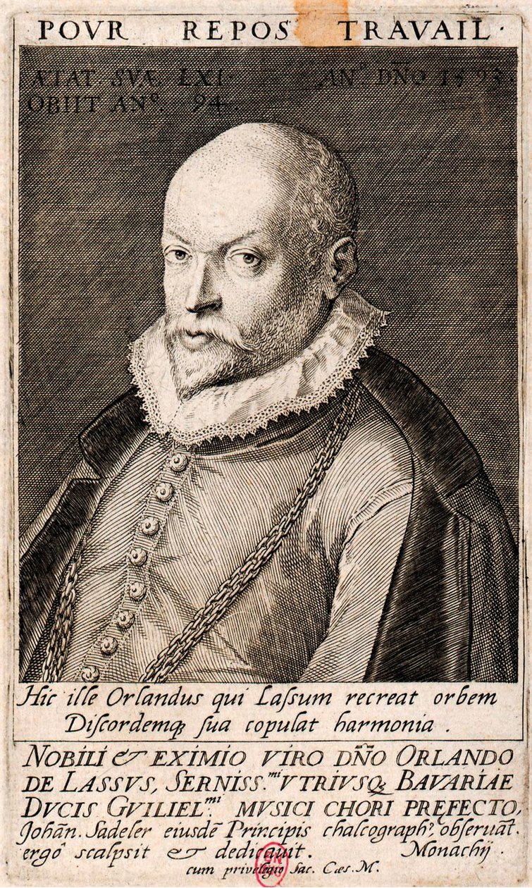 Portrét skladatele Orlanda di Lasso 1532-1594, 1593. od Jan Sadeler