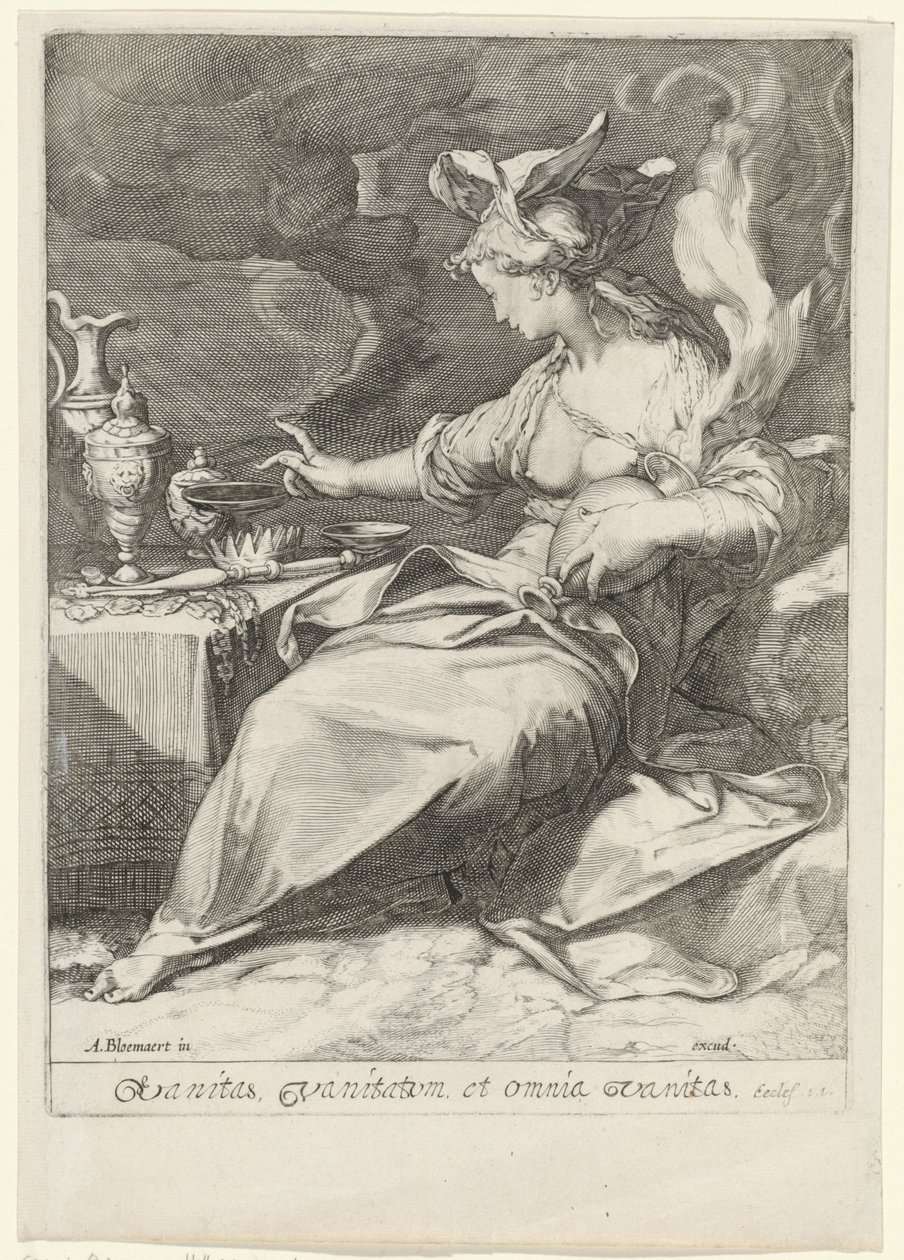 Alegorie op de vergankelijkheid (Marnost) Marnost, marnost a všechna marnost (název na předmětu) od Jan Saenredam